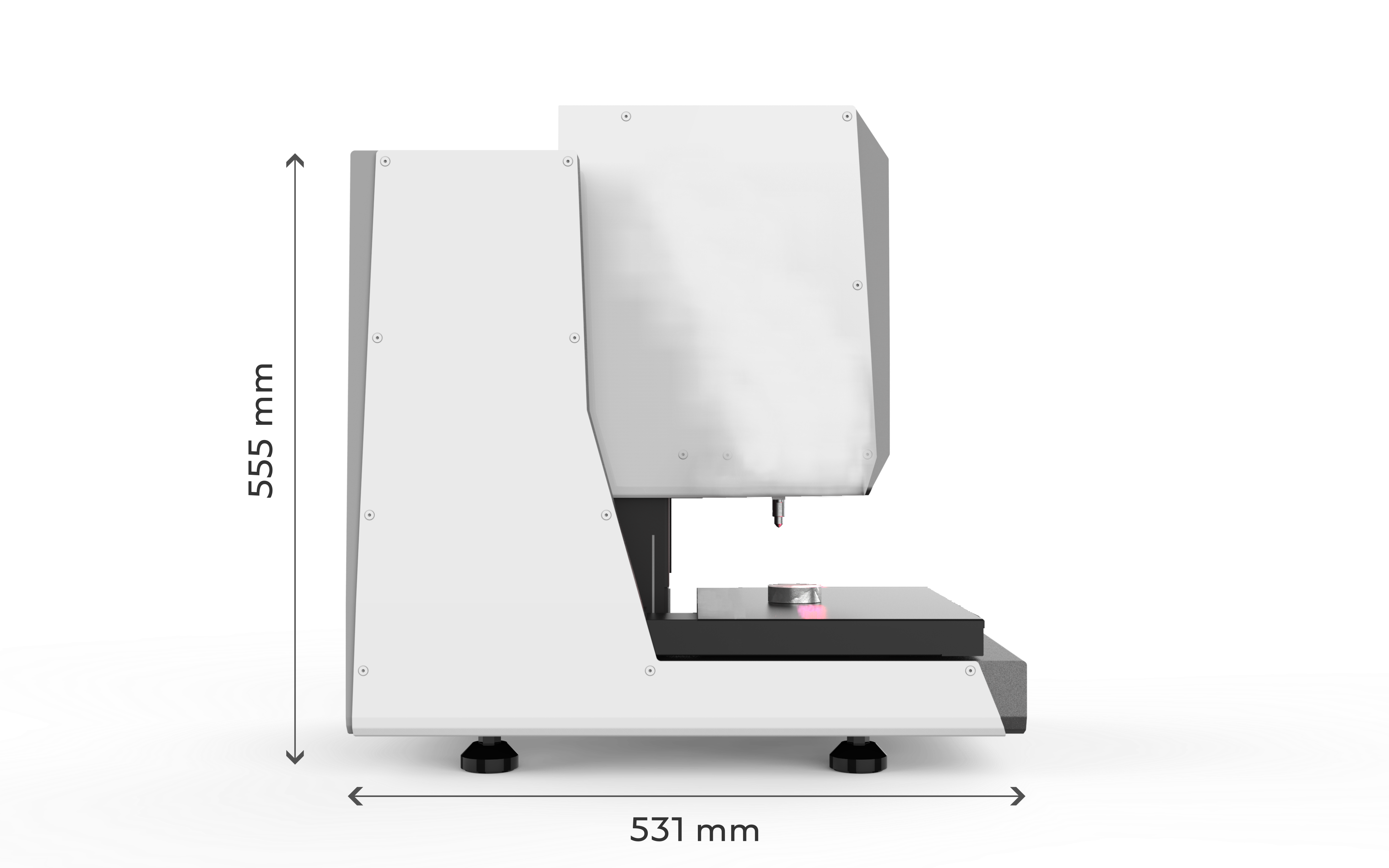 i3D WLI ECO – Seitenansicht mit angehobenem Messkopf