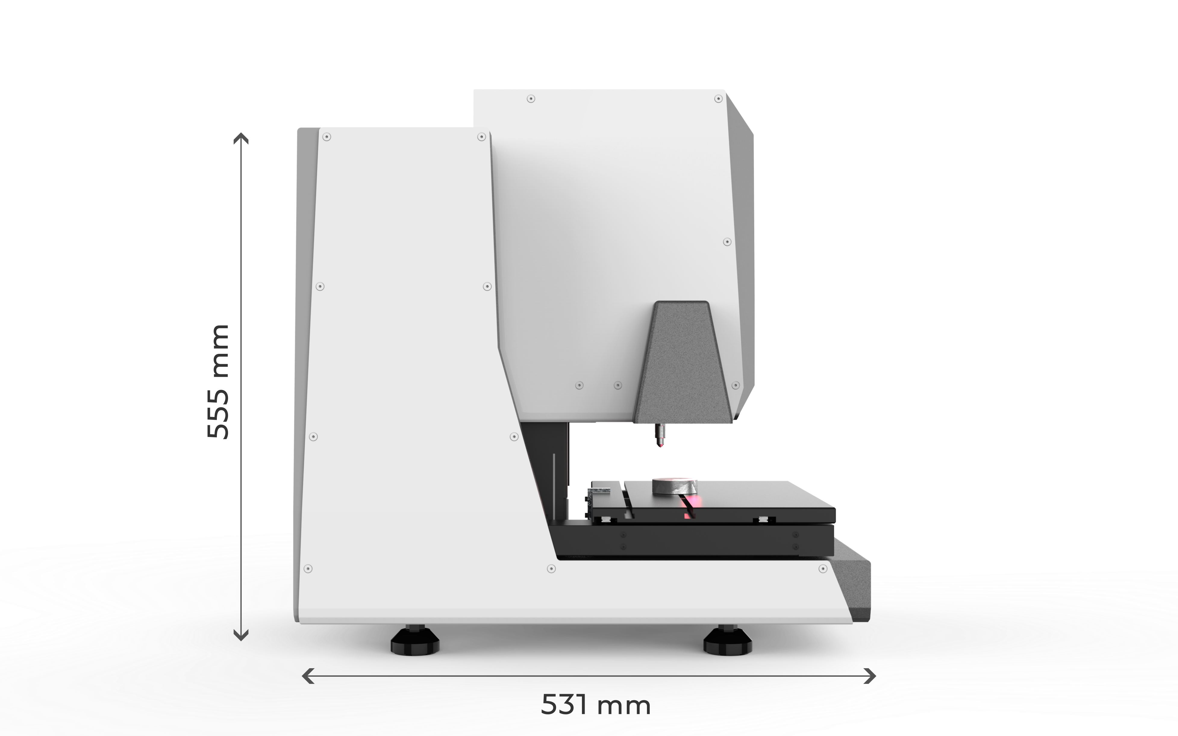 i3D WLI PRO – Seitenansicht mit angehobenem Messkopf