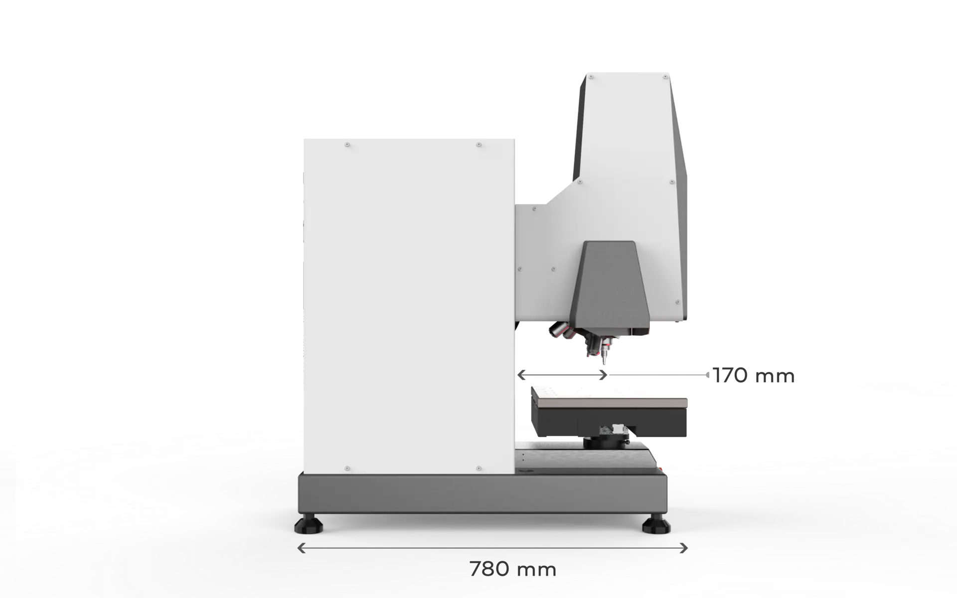 i3D mBV – Seitenansicht mit angehobenem Messkopf